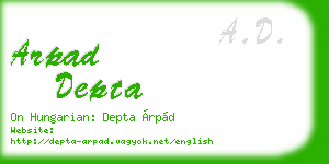 arpad depta business card