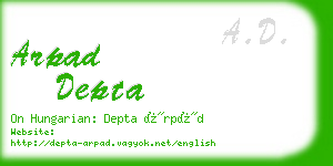 arpad depta business card